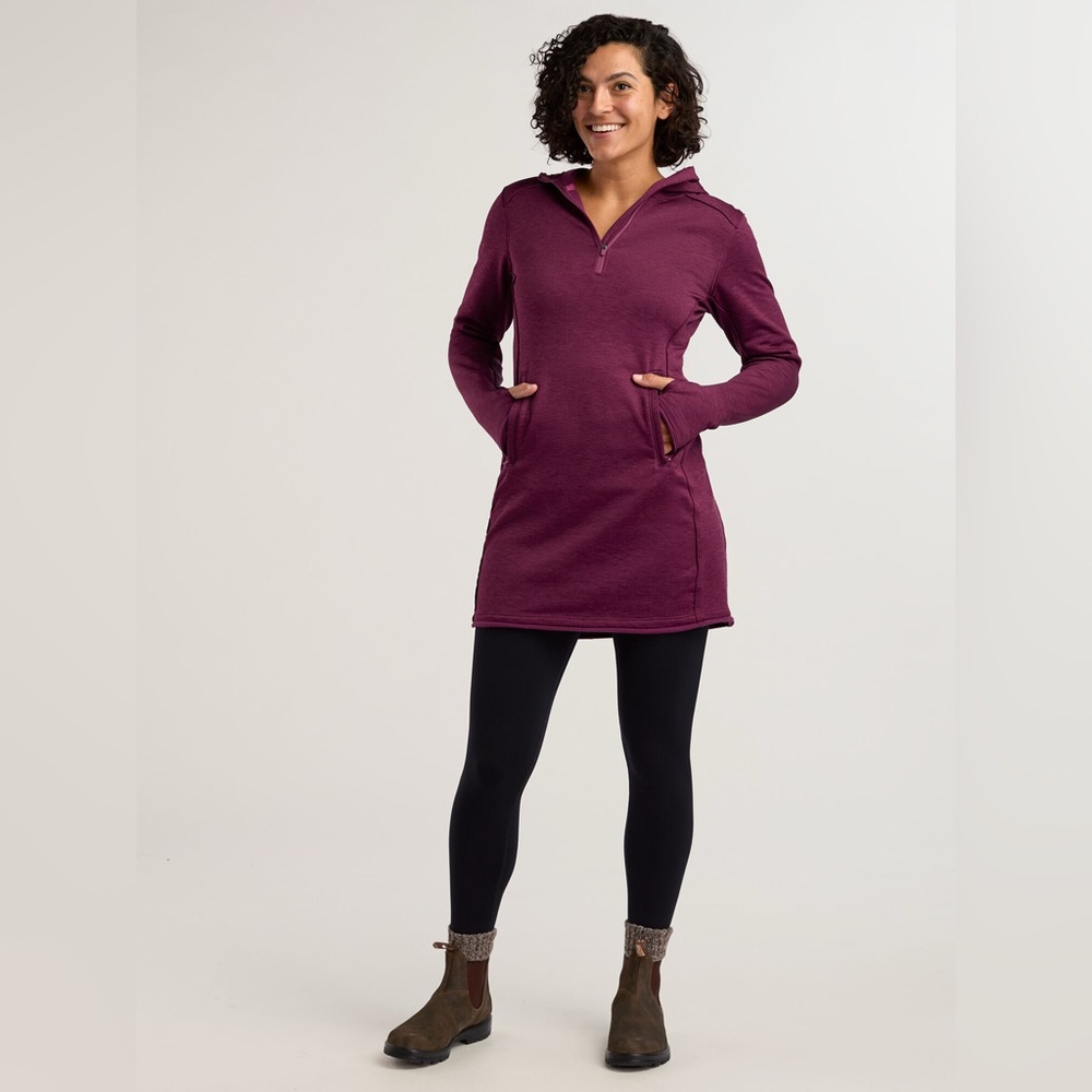 Title Nine Rainier Long Sleeve Dress Color Port Size XS